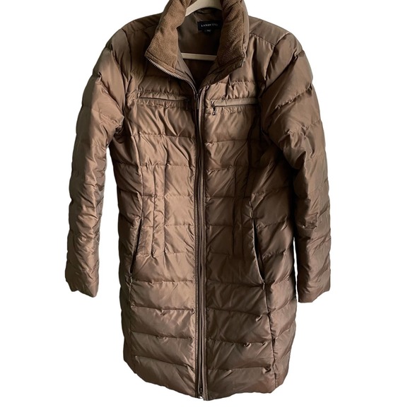 Lands' End Jackets & Blazers - Lands End Brown Down Puffer Coat